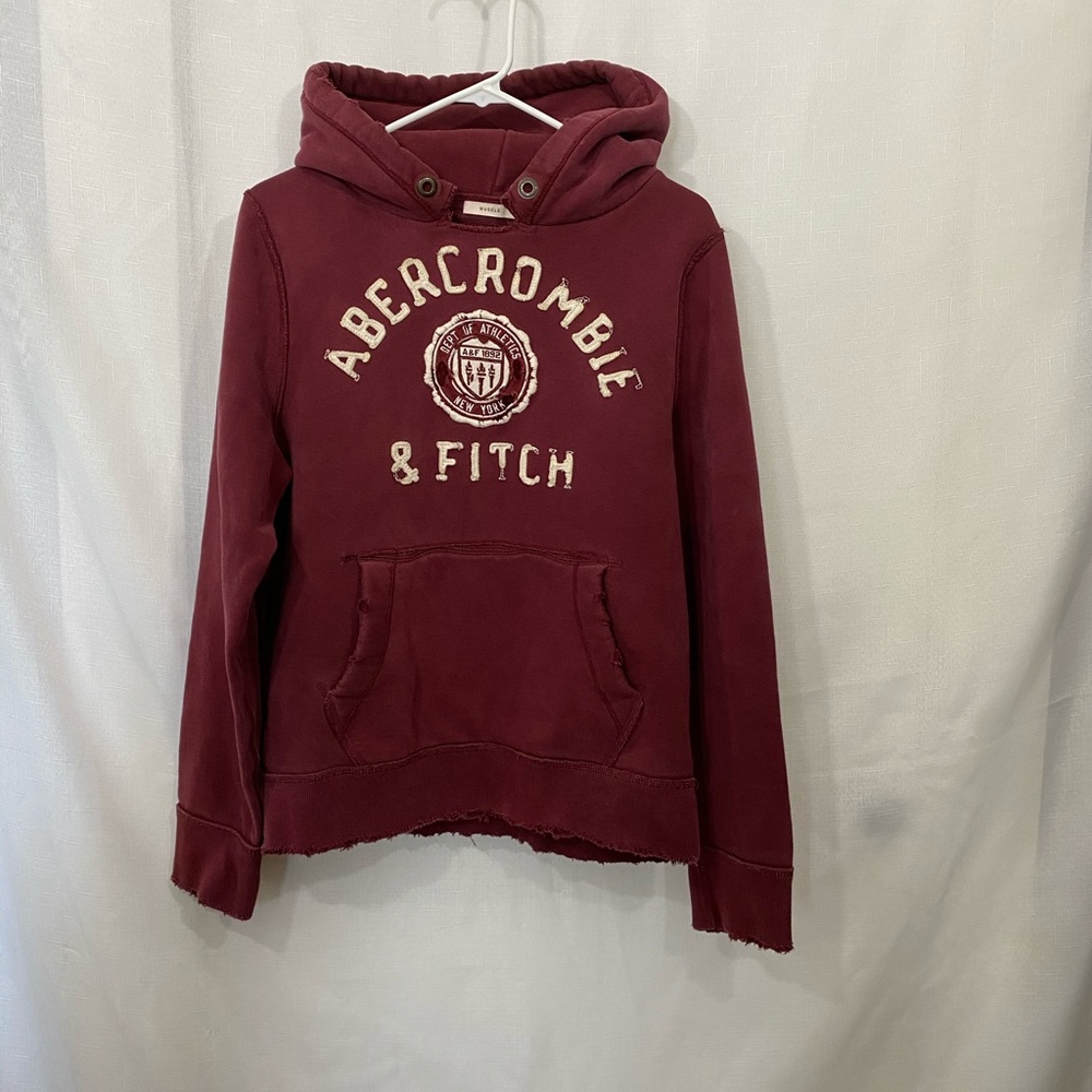 Abercrombie and Fitch maroon muscle  hoodie